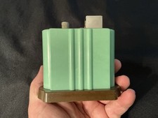 Vtg 1936 Pres-A-Lite Art Deco Table Lighter In Mint Green Rare For Repair picture