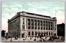 Cleveland Ohio New Post Office Street View Cars Horse & Buggy Postcard PC432 picture