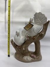Vintage Torralba Spain Porcelain Doves Birds Figurine Flowers 12” w/ Tags picture