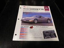 New For 1998 Chevrolet Corvette Spec Sheet Brochure Photo Poster # Group 12 Rare picture