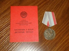 Soviet Veteran of Labor Medal & Certificate from the Armenian SSR USSR picture