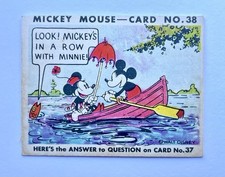 1935 Mickey Mouse Gum Card R89 TYPE 2 - #38 - RARE - Row With Minnie picture