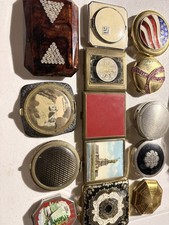 Lot Of 14 Vintage Compacts From 1920-1950 picture