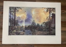 Disney Wilderness Lodge Original Cast Member Prop ~ Signed & Numbered Art Print picture