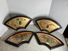 VTG 4 Rare Asian Shadow Boxes “The Four Seasons “Set Taiwan Wall Plaques -614 picture