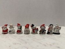 Vintage Christmas Place Card Holders Set of 8 Japan Ceramic Figurines picture