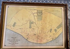 1904 St. Louis World’s Fair Map Streetcar Map Framed Transit History Original picture