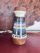 David Collier Kaleidoscope Striped Ceramic Walnut Brass 1992 picture