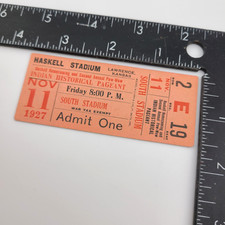 Haskell College Stadium Ticket 1927 Homecoming Second Annual Pow Wow Lawrence KS picture