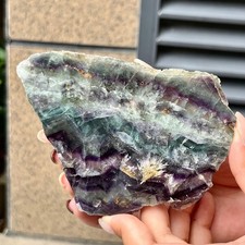 214 G Natural Rainbow Fluorite Crystal Slices Polished Quartz Specimens picture