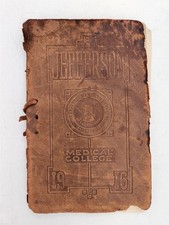 1916 antique JEFFERSON MEDICAL COLLEGE leather book INVITE CLASS DAY EXPERCISES picture