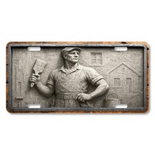 House Painter Stone Relief License Plate Car Tag – Flat Print – LP-OC006 picture