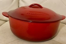 MINT Le Creuset Heritage 4 Qt Legumier Enameled Cast Iron Round Oven Cerise Red picture