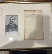 John Boyle O’Reilly Signed 1886 Letter The Pilot Boston Irish American Framed picture