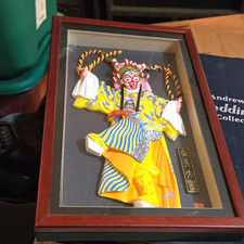 Framed Chinese Opera Figure Wall Plaque Shadow Box Display picture