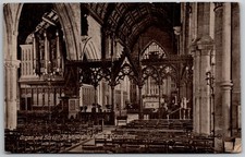 St Wulfram's Church Grantham Organ & Screen UK Posted Postcard c1910s picture