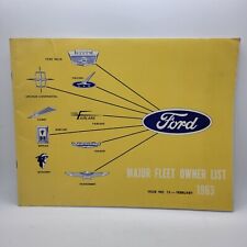 Rare Vintage 1963 Ford Major Fleet Owner List Dealer Booklet Ford Motor Company picture