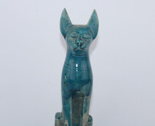 RARE ANCIENT EGYPTIAN ANTIQUE Bastet Statue of Old Egyptian Cat Bast EGYCOM picture