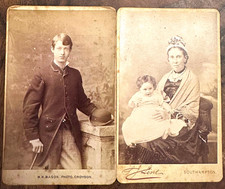 Victorian Sepia Portrait Cabinet Cards W.H. Mason & S.J. Line Lot of 2 picture