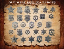 OLD WEST WESTERN BADGES,BUYERS CHOICE,STAR,VINTAGE,COLLECTIBLE, YOU PICK STYLE picture