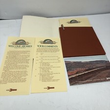 Vintage Train AMTRAK First Class Sleeper Car Folio Postcard Stationery Pen Rail picture