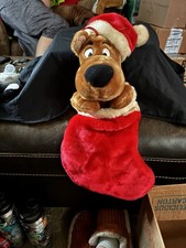 VTG Scooby Doo Christmas Stocking Singing Talking Gemmy 3D Plush SOUND WORKS picture