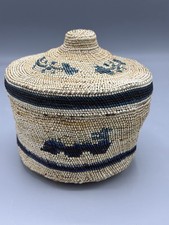 Vintage Wonderful Vintage Makah Northwest Coast Sea Monster Covered Basket picture