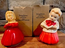 Vtg 1940s Fanny Farmer Wax Candy Container Christmas Caroler & Choir Boy W/boxes picture