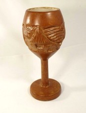 Tiki Mug Wine Glass Goblet 1978 Vintage Signed