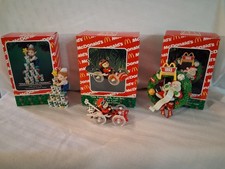 Vintage Enesco McDonald's 1990's Christmas Ornament Lot Of 3 In Original Boxes picture