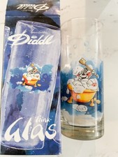 Vintage Diddl Bubble Bath Straight Drinking Glass NEW IN BOX 12oz picture