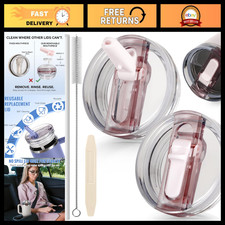 2 Pack 40 oz Detachable Flip Straw Lid Replacement for 40oz Stanley Quencher Pro picture
