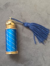 Beautiful vintage-style purse perfume or scent bottle featuring a bright blue... picture