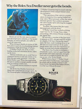 Double Red Rolex Sea-Dweller Print Ad “Why the Sea Dweller never gets the bends” picture