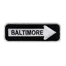 BALTIMORE ONE-WAY SIGN EMBROIDERED IRON-ON PATCH applique MARYLAND SOUVENIR ROAD picture