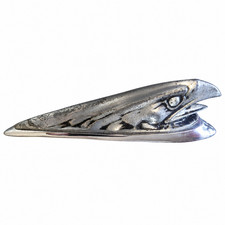 Vintage Chrome Bird Hood Ornament Mascot with Base Two Stud Mounts Restoration picture