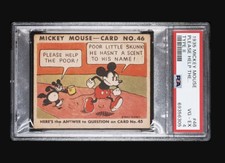 1935 R89 Mickey Mouse Gum Card #46 - ULTRA RARE - PSA 4 - Please Help The Poor.. picture