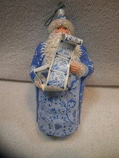 Patricia Breen Story Telling Santa Christmas Ornament Blue Pre-owned picture
