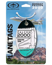 Casamigos George Clooney Dassault Falcon 2000 Tail #N250DL 3 Color Plane Bag Tag picture