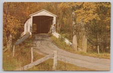 Vintage 1968 Nolt's Point Mill Covered Bridge Amishland PA Postcard picture