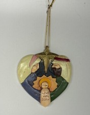 Love Was Born Nativity Christmas Ornament - Home Decor Heart 3.5