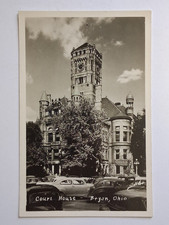 Courthouse. Exterior View. Old Cars. Bryan Ohio. RPPC. Undivided. Unused. picture