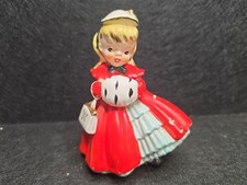 Vintage 1956  Napco Christmas Girl with Muff & Purse AX1690TA picture