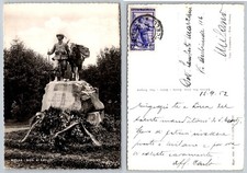 Biella Italy WWI Monument Postcard Real Photo 1952 Posted Italian Alps picture