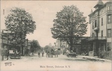 Postcard New York NY Delevan Main Street 1908 Wagons Bolton Grocery Store picture