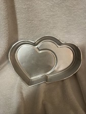Vintage Wilton Double Heart Cake Pan – Aluminum Baking Mold – Double Heart    h5 picture