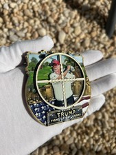 3” Donald Trump Attempted Assassination Challenge Coin  MAGA - Serialized Of 100 picture