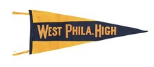 Antique c. 1920s West Philadelphia High School 35 Inch Felt Pennant West Philly picture