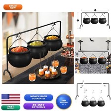 3 Pack Witches Cauldron Serving Bowls on Rack Halloween Decorations Indoor picture