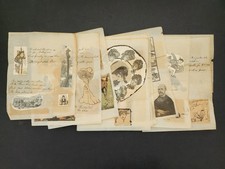 1895 antique HANDWRITTEN POEM travel STEAM SHIP humor illustrated 11pg picture